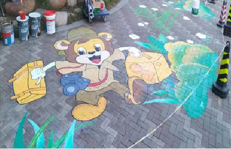 江永夏季画地面彩绘会遇到的问题