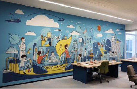 江永办公室墙绘的特点。