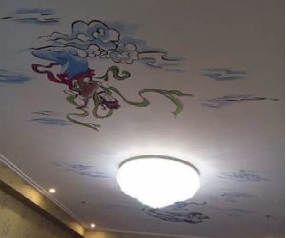 江永如何快速绘制天花板上的手绘墙？