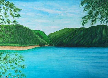 江永在墙绘中，如何绘画绿水青山？