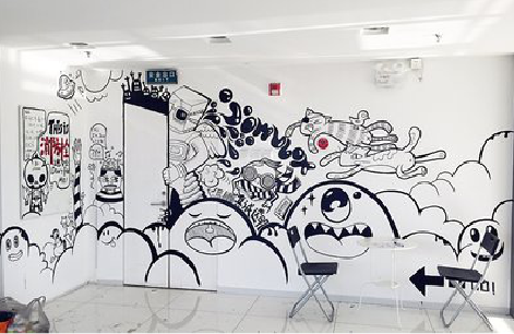 江永手绘墙并非传统涂鸦。